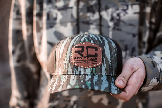 Richardson 112 Red Cedar Leather Patch Hat - Old School Realtree