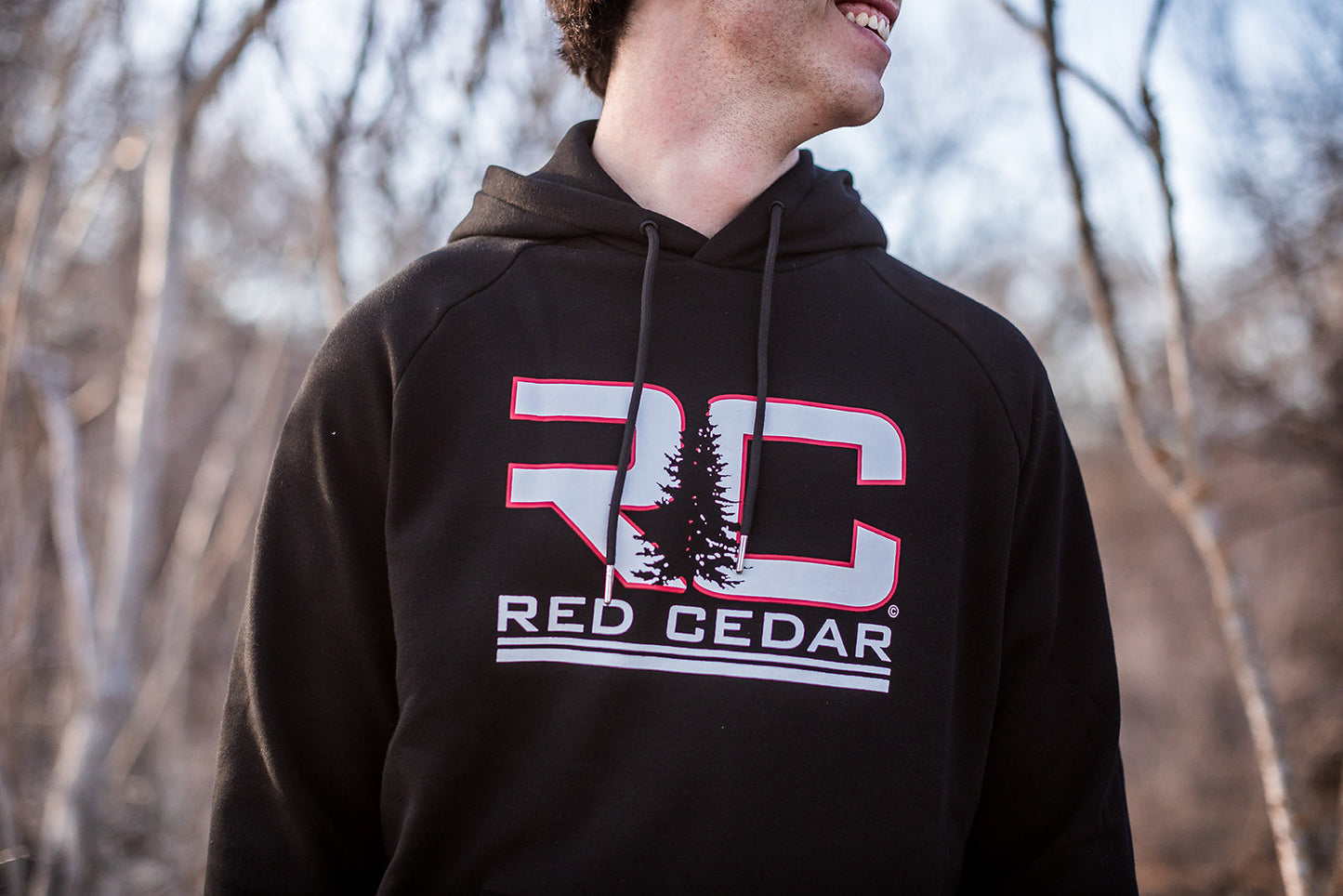 Red Cedar Logo Fleece Hoodie - Black
